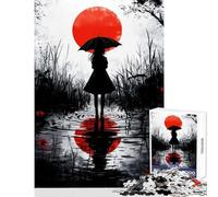 Rompecabezas de 1000 Piezas para Adultos bajo la Luna roja Juguetes de decoración del hogar Regalos de Amigo Secreto Juego de ingenio descompresión Intelectual tamaño 50x75cm