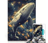 Rompecabezas de 1000 Piezas para Adultos Ballena en un Bosque Juguete Educativo difícil y desafiante Lista de Deseos con Papá Noel 38x26cm