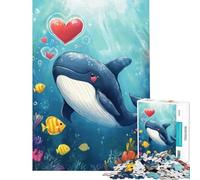 Rompecabezas de 1000 Piezas para Adultos Ballena Enamorada Juguetes educativos Juego práctico de análisis y lógica Regalo Divertido (Tamaño 50x75cm)