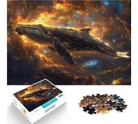 Rompecabezas de 1000 Piezas para Adultos Ballena Espacial Volando con Estrellas para divertirse en Familia Apto para Parejas 52x38cm