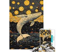 Rompecabezas de 1000 Piezas para Adultos Ballena Saltando hacia Las Estrellas Rompecabezas para Adultos Juegos Familiares Vacaciones en casa para Pasar el rato difícil y desafiante (Tamaño 38x52cm)