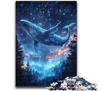 Rompecabezas de 1000 Piezas para Adultos: Ballenas bajo el Cielo Estrellado Un Juego desafiante para Todos, Ideal para Mujeres y Hombres (38x26cm)