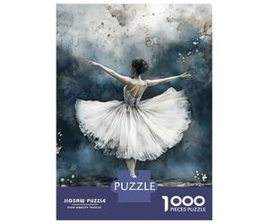 Rompecabezas De 1000 Piezas Para Adultos Ballerina in White Tutu Watercolor Painting Rompecabezas Para Adultos Juego De Ingenio Pero Divertido Y Humorístico Regalos De Cumpleaños Y Únicos 52x38cm/1000