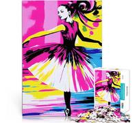 Rompecabezas de 1000 Piezas para Adultos Ballet de Acuarela Colorido Juego de Preguntas con Piezas de Formas aleatorias Que se entrelazan Completamente 38x26cm
