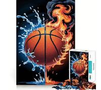 Rompecabezas de 1000 Piezas para Adultos Baloncesto,Fuego,Agua,Arte de Corte Afilado,Juguete Creativo,Juego para Pasar el Tiempo,Regalo Navideño para la Relajación (50x75cm)
