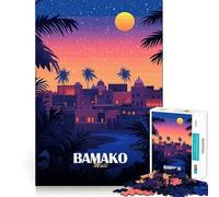 Rompecabezas de 1000 Piezas para Adultos Bamako Mali Póster de Viaje Juego de Ajuste Exacto Juego de ingenio Regalo Juego de Juego Libre Regalo de cumpleaños (50x75cm)