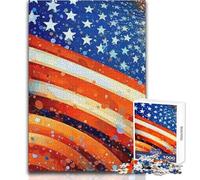 Rompecabezas de 1000 Piezas para Adultos, Bandera de EE UU, Tierra de la Libertad, Actividades Familiares, Juego de ingenio, Regalos y Juguetes geniales (tamaño 38x52cm)