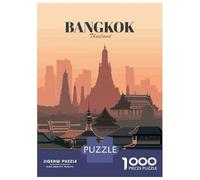 Rompecabezas De 1000 Piezas para Adultos Bangkok Thailand Skyline Illustration Rompecabezas para Adultos Juguetes De Bricolaje Desafío Difícil Desafío Educativo 38x26cm/1000pcs