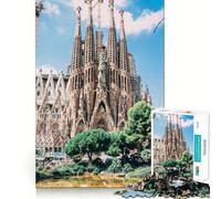 Rompecabezas de 1000 Piezas para Adultos,Barcelona,España,Iglesia,Bordes Lisos,Juguete de construcción,Concentración,Juego,Tiempo Tranquilo,Escena navideña,Arte (38x26cm)