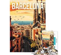 Rompecabezas de 1000 Piezas para Adultos Barcelona España Viajes Juegos Familiares Juguetes Juegos Educativos Regalos de Amigo Invisible Decoración del Hogar (tamaño 38x26cm)