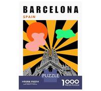 Rompecabezas De 1000 Piezas para Adultos Barcelona Mid Century Modern Collage TravelPoster Rompecabezas para Adultos Juego Práctico Decoración Perfecta Regalos De Cumpleaños Y Únicos 70x50cm/1000pcs