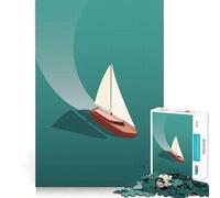 Rompecabezas de 1000 Piezas para Adultos Barco de Vela,Corte Premium,Divertido,Estimulante para la Mente,Juego Relajante, Tranquilo (38x52cm)