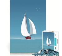 Rompecabezas de 1000 Piezas para Adultos Barco de Vela,diseño de Corte preciso,desafío Inteligente,Divertido Juego para el Tiempo Libre,decoración navideña para la Pared (38x52cm)