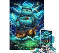 Rompecabezas de 1000 Piezas para Adultos Barco en Mares tormentosos Rompecabezas para Adultos Juegos Familiares para divertirse en Familia Juego desafiante Regalo Ideal (Tamaño 50x75cm)