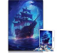 Rompecabezas de 1000 Piezas para Adultos, Barco Pirata de fantasía, Juego de desafío único, Carrera de Velocidad Manual, Juguete Educativo, tamaño 50x75cm