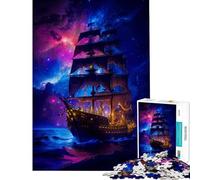 Rompecabezas de 1000 Piezas para Adultos Barco Pirata de fantasía Un desafío Educativo Una Obra de Arte Juguete antiestrés para Mayores de 14 años (50x75cm)