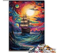 Rompecabezas de 1000 Piezas para Adultos: Barco Pirata en el Universo Un Juego desafiante, Ideal para Regalar a Toda la Familia (50x75cm)