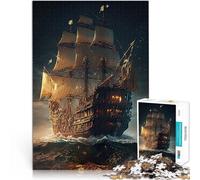 Rompecabezas de 1000 Piezas para Adultos Barco Pirata Juguetes adictivos Que desafían la Inteligencia Cerebral Gran Regalo 38x26cm
