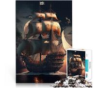 Rompecabezas de 1000 Piezas para Adultos Barco Pirata Juguetes adictivos Que desafían la Inteligencia Cerebral Mejorar la Memoria 52x38cm
