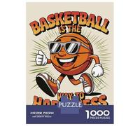 Rompecabezas De 1000 Piezas para Adultos Basketball Is The Way to Happiness Rompecabezas para Adultos Juegos Familiares Desafío Difícil para Cumpleaños, Navidad 38x26cm/1000pcs