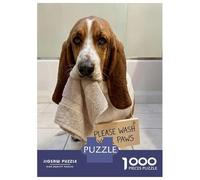 Rompecabezas De 1000 Piezas para Adultos Basset Hound with Wash PawsSign Rompecabezas para Adultos Juegos Divertidos Análisis Y Lógica Regalos para Amigos Y Familiares 38x26cm/1000pcs
