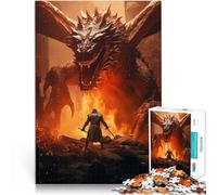 Rompecabezas de 1000 Piezas para Adultos Batalla del dragón Legendario Juego Intelectual de Juguete Lista de Deseos con Papá Noel 38x26cm