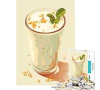 Rompecabezas de 1000 Piezas para Adultos Batido refrescante con Menta y almendras Juego Educativo desafío Juguete Juego Relajante Divertido y Original Ideas de Regalo Tamaño 38x52cm