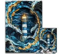 Rompecabezas de 1000 Piezas para Adultos Beacon in The Storm Arte kintsugi Rompecabezas para Adultos Juego Decorativo DIY Juguete Interactivo Familiar 1000 Piezas (38 x 26 cm)
