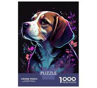 Rompecabezas De 1000 Piezas para Adultos Beagle Colorful Dog Rompecabezas para Adolescentes Juguetes Antiestrés Desafío Difícil Actividades Divertidas En Casa 70x50cm/1000pcs