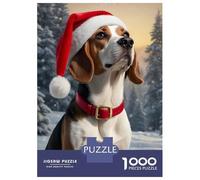 Rompecabezas De 1000 Piezas para Adultos Beagle Dog Xmas Rompecabezas Juguete Decoración De Pared Difícil Difícil Cumpleaños Y Navidad 70x50cm/1000pcs