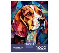 Rompecabezas De 1000 Piezas para Adultos Beagle Dogs Stained Glass Rompecabezas para Adultos: Un Juego Práctico, Divertido Y Un Desafío Educativo con Humor 52x38cm/1000pcs