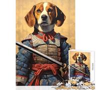 Rompecabezas de 1000 Piezas para Adultos Beagle el samurái Juguete Educativo Regalo para Mujeres y Hombres Juego práctico colección de Artistas tamaño de Bellas Artes: 38x26cm