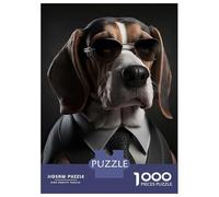 Rompecabezas De 1000 Piezas para Adultos Beagle Mafia Boss Rompecabezas para Adultos Juegos De Relajación Una Obra De Arte Regalos para Amigos Y Familiares 52x38cm/1000pcs