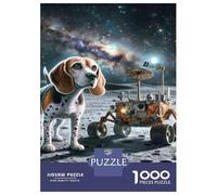 Rompecabezas De 1000 Piezas para Adultos Beagle on The Moon Rompecabezas para Adultos Juguetes Antiestrés Carrera De Velocidad Manual Interacción Entre Padres E Hijos 70x50cm/1000pcs