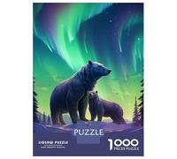 Rompecabezas De 1000 Piezas para Adultos Bear and Cub Northern Rompecabezas para Adultos Juguetes DIY Una Obra De Arte Regalo De Cumpleaños, Regalos, 38x26cm/1000pcs
