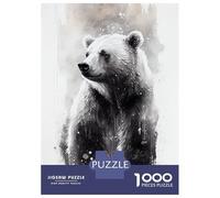 Rompecabezas De 1000 Piezas para Adultos Bear Black Rompecabezas para Adultos Juguetes Antiestrés Decoración Perfecta Cumpleaños Y Navidad 52x38cm/1000pcs