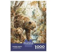 Rompecabezas De 1000 Piezas para Adultos Bear Family in Forest Rompecabezas para Adultos Juego Familiar Decoración De Pared Oferta como Regalos para Toda La Familia 52x38cm/1000pcs