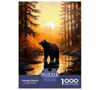 Rompecabezas De 1000 Piezas para Adultos Bear in Golden Forest Rompecabezas para Adultos Juegos De Relajación Desafío Difícil Ayuda A Ejercitar El Cerebro 38x26cm/1000pcs