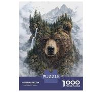 Rompecabezas De 1000 Piezas para Adultos Bear The Forest’s Timeless Guardian Rompecabezas para Adultos Juguetes Antiestrés Carrera De Velocidad Manual Interacción Entre Padres E Hijos 70x50cm/1000pcs