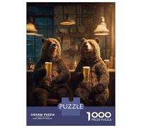 Rompecabezas De 1000 Piezas para Adultos Bears Drinking Beer at The Bar Rompecabezas para Adultos Juguetes Antiestrés Patrón De Montaje Oferta como Regalo para Toda La Familia 52x38cm/1000pcs