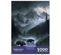 Rompecabezas De 1000 Piezas para Adultos Bears in Mountain River Landscape Rompecabezas para Adultos Juego Familiar Decoración De Pared Gran Regalo para Jugar 70x50cm/1000pcs