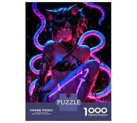Rompecabezas De 1000 Piezas para Adultos Beautiful Anime Cat Girl Rompecabezas para Adultos Juguete Decoración De Pared Regalos para Mujeres para Cumpleaños, Navidad 38x26cm/1000pcs