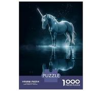 Rompecabezas De 1000 Piezas para Adultos Beautiful Unicorn In Dark Rompecabezas Juegos Divertidos para La Diversión Familiar Cumpleaños Y Navidad 70x50cm/1000pcs