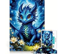 Rompecabezas de 1000 Piezas para Adultos Bebé dragón neón,Ajuste, Arte,desafío Mental,diversión,Tiempo de Descanso,Juego,Regalo de cumpleaños para la Mente (50x75cm)