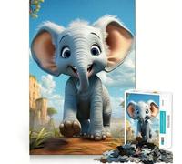 Rompecabezas de 1000 Piezas para Adultos Bebé Elefante,diseño de Corte preciso,Divertido Juego Mental,Regalo para Relajarse y divertirse,Regalo de cumpleaños (50x75cm)
