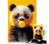 Rompecabezas de 1000 Piezas para Adultos Bebé Panda,Chicle,Juego de articulaciones firmes,Juego de concentración,Regalo,diversión fácil,decoración navideña (50x75cm)