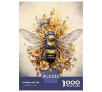 Rompecabezas De 1000 Piezas para Adultos Bee Watercolor Painting Print Rompecabezas para Adultos Juego De Ingenio Decoración Difícil Y Desafiante 38x26cm/1000pcs