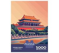 Rompecabezas De 1000 Piezas para Adultos Beijing Forbidden City Illustration Rompecabezas Juego De Ingenio Ensamblaje De Patrones Regalos De Cumpleaños Y Únicos 70x50cm/1000pcs