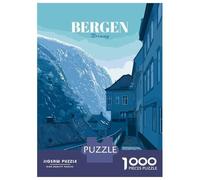 Rompecabezas De 1000 Piezas para Adultos Bergen, Norway Travel Rompecabezas para Adultos Juguetes Antiestrés Decoración del Hogar Regalos para Amigos Y Familiares 52x38cm/1000pcs