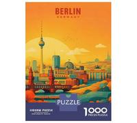 Rompecabezas De 1000 Piezas para Adultos Berlin Cityscape with Brandenburg Gate Rompecabezas para Adultos Juegos Relajantes Desafío Difícil Reducción del Estrés Regalos 38x26cm/1000pcs